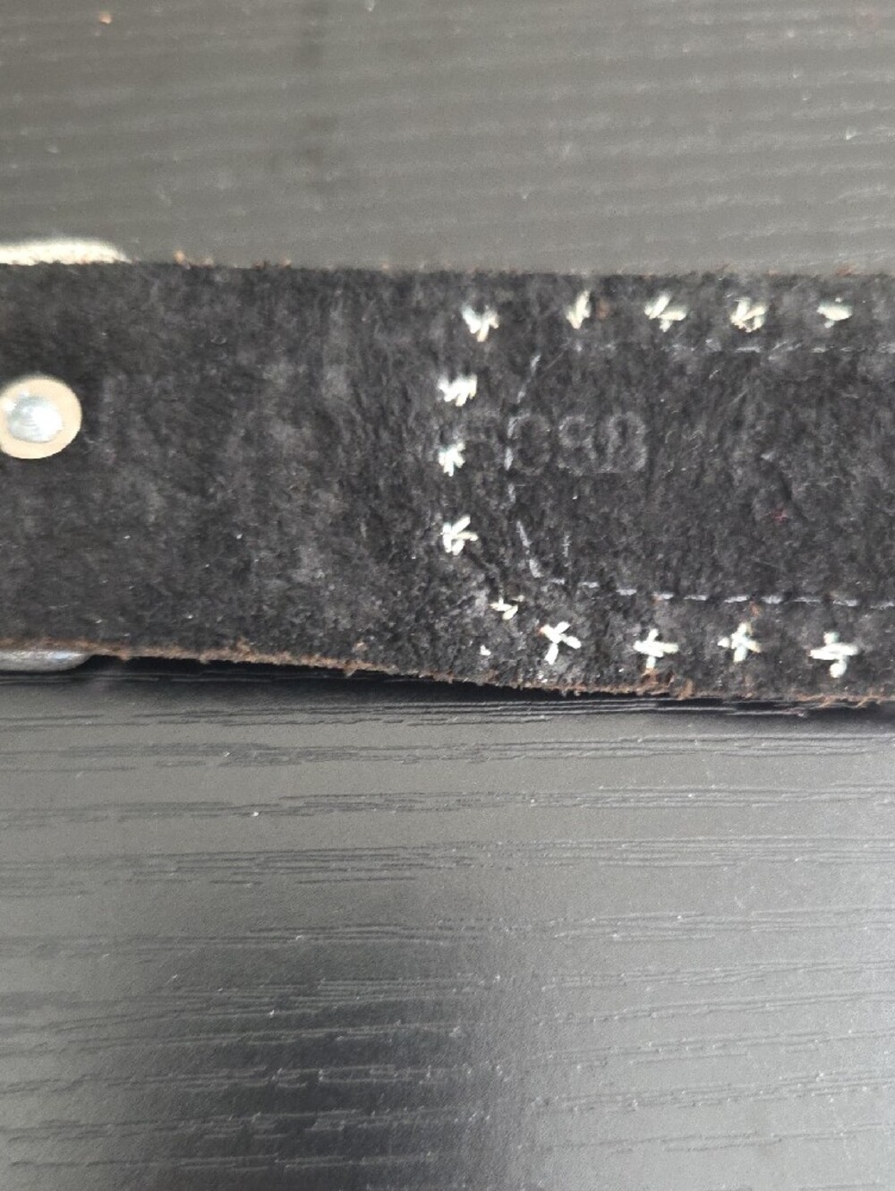 Leather Rock Vintage Leather Belt With  Silver Floral Buckle - Picture 4 of 7